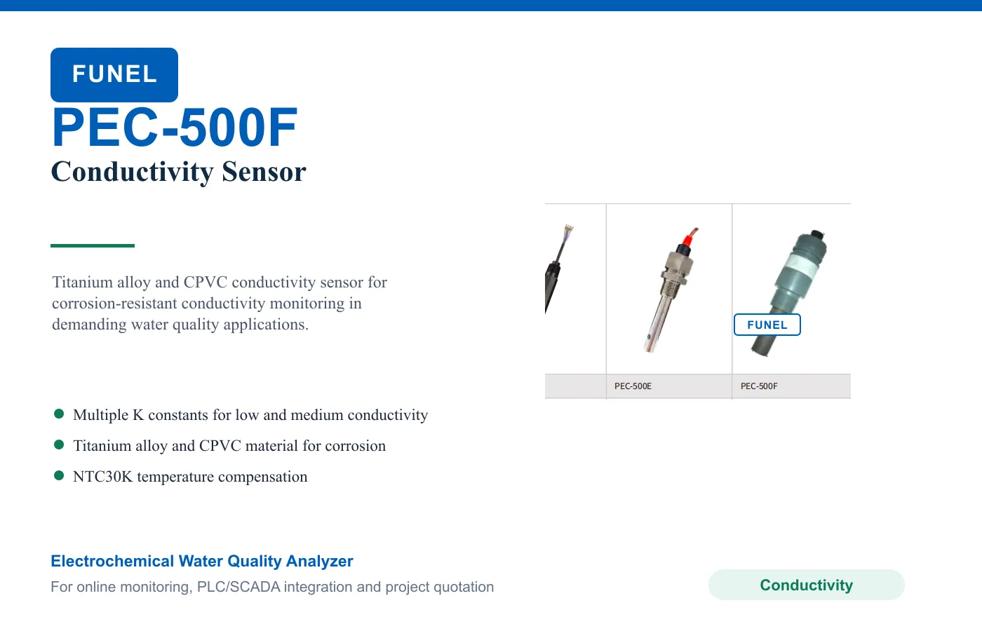 PEC-500F Conductivity Sensor