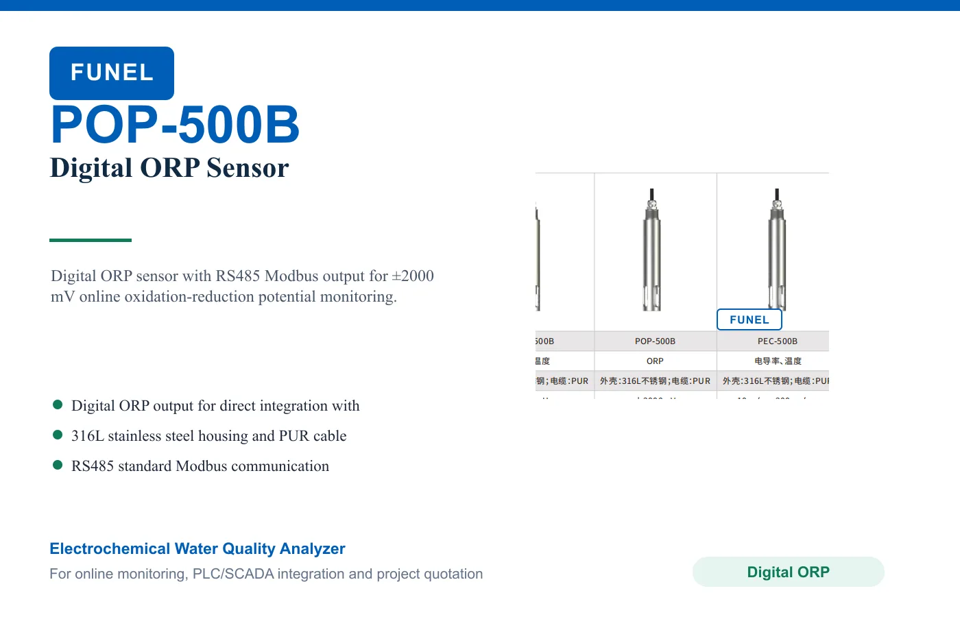 POP-500B Digital ORP Sensor