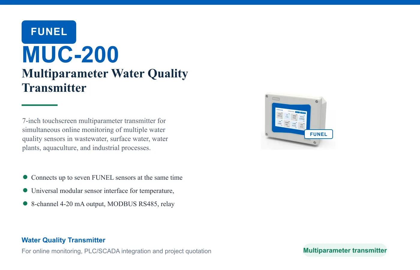 MUC-200 Multiparameter Water Quality Transmitter