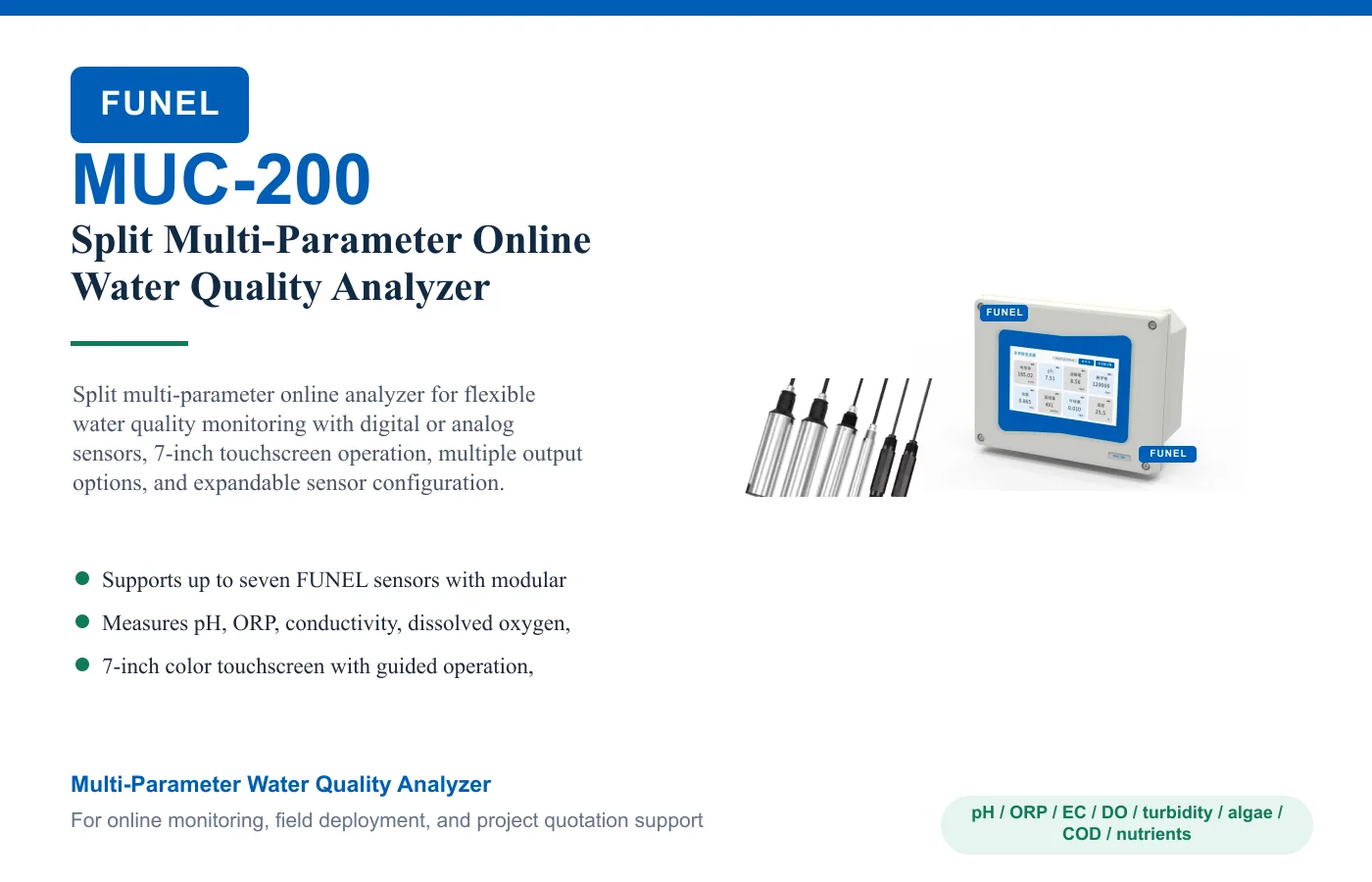 MUC-200 Split Multi-Parameter Online Water Quality Analyzer