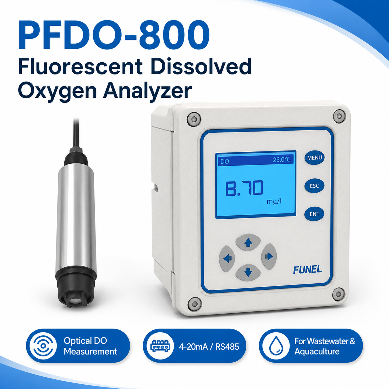 PFDO-800 Online Dissolved Oxygen Analyzer for Wastewater and Aeration Control