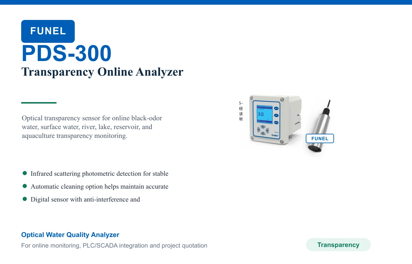 PDS-300 Transparency Online Analyzer