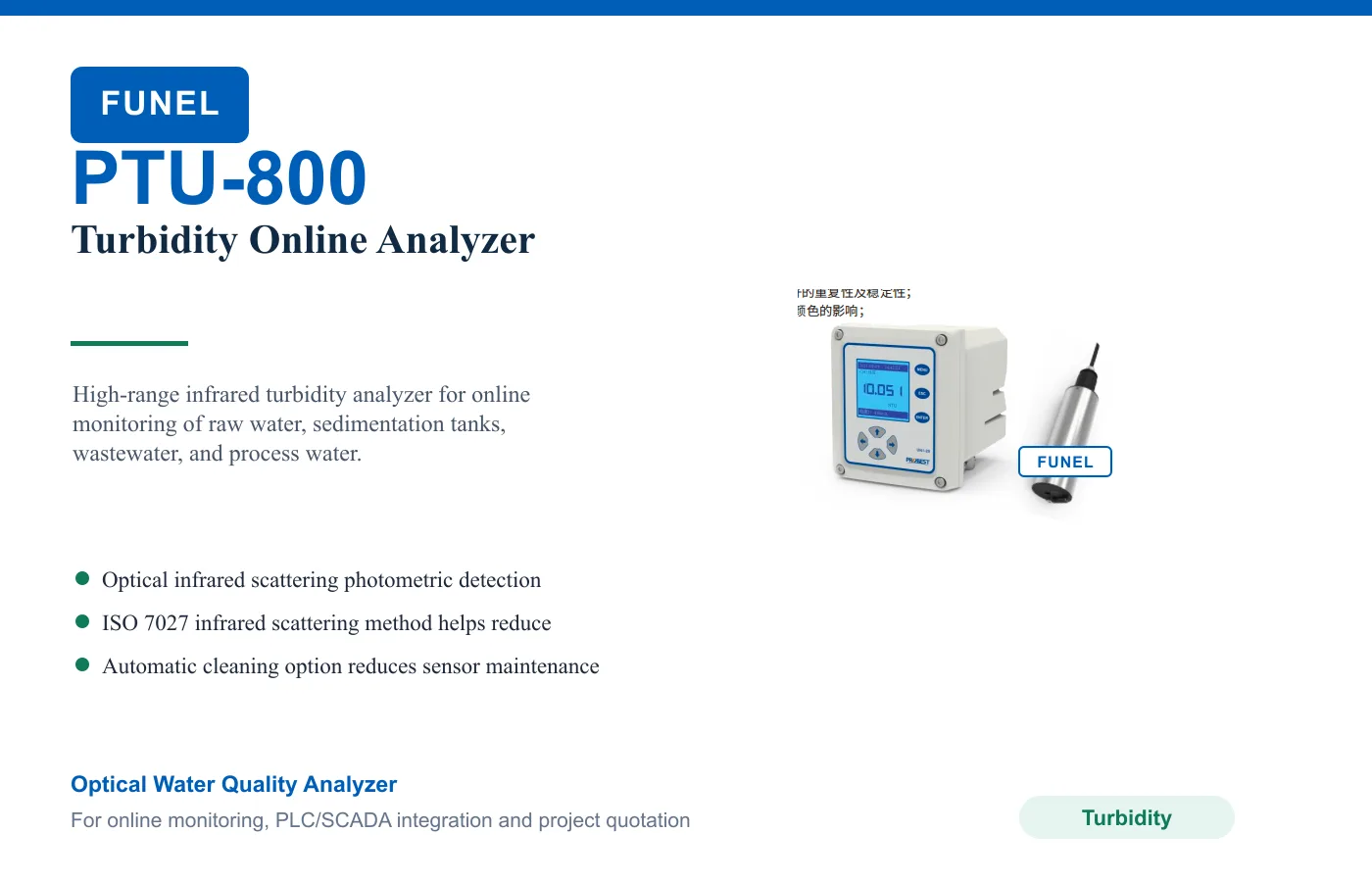 PTU-800 Turbidity Online Analyzer