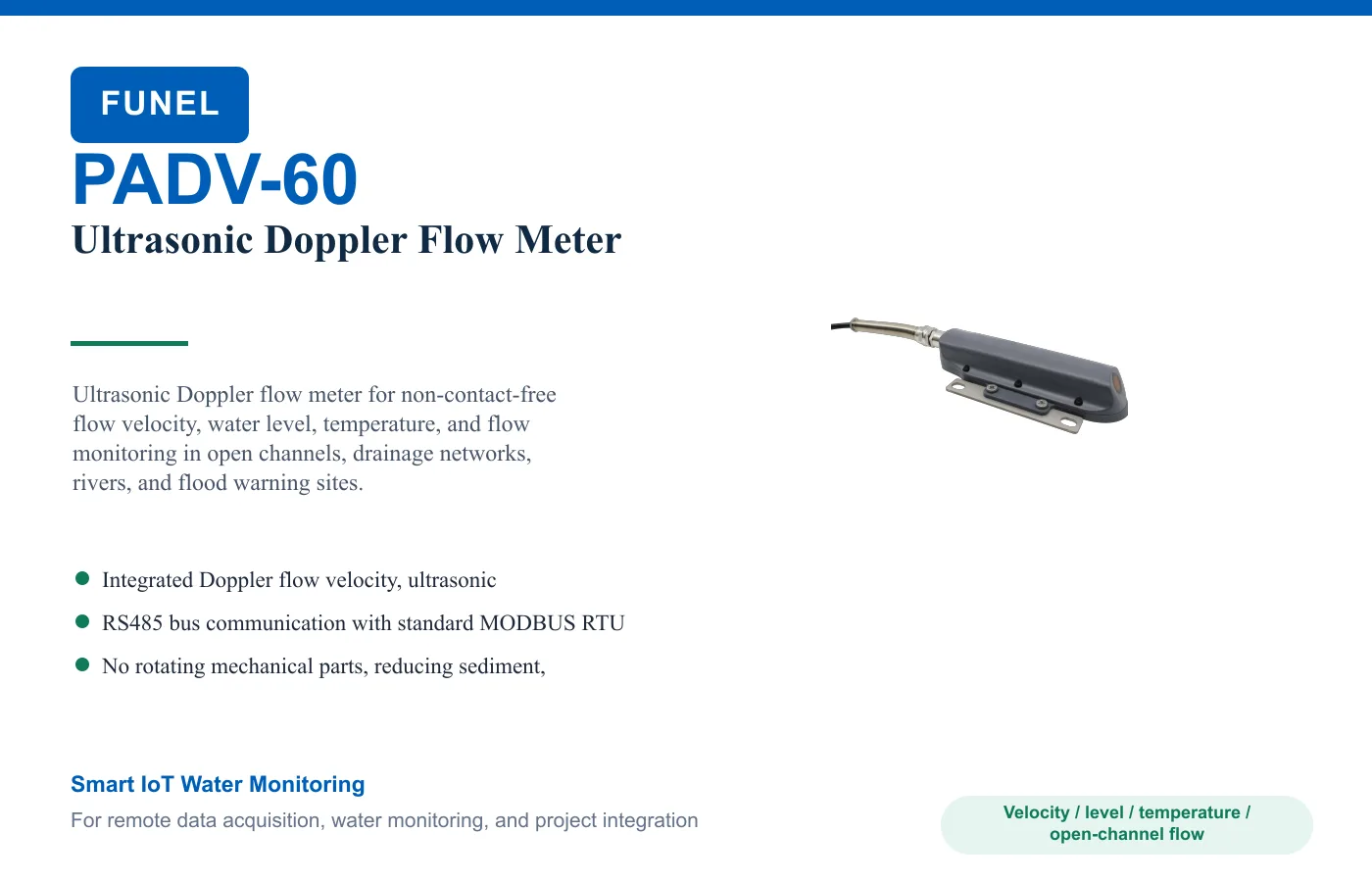 PADV-60 Ultrasonic Doppler Flow Meter