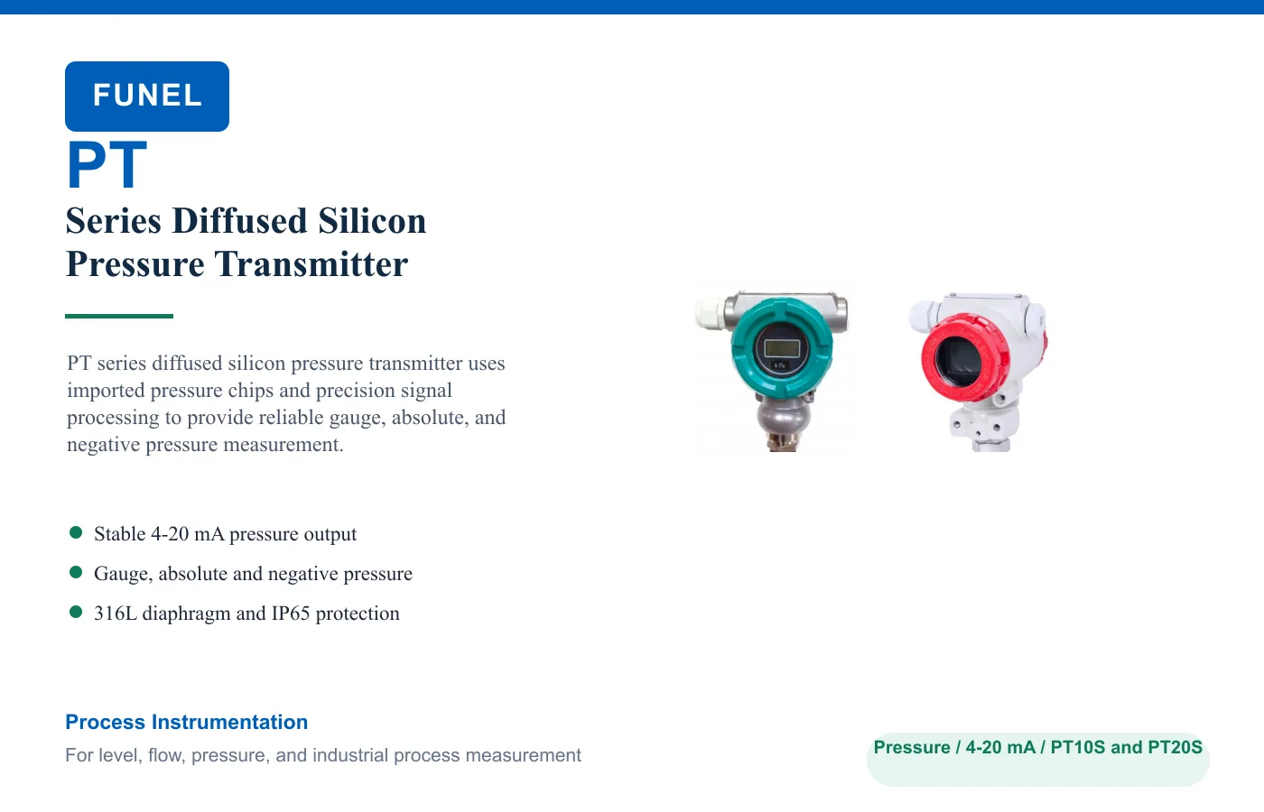 PT Series Diffused Silicon Pressure Transmitter