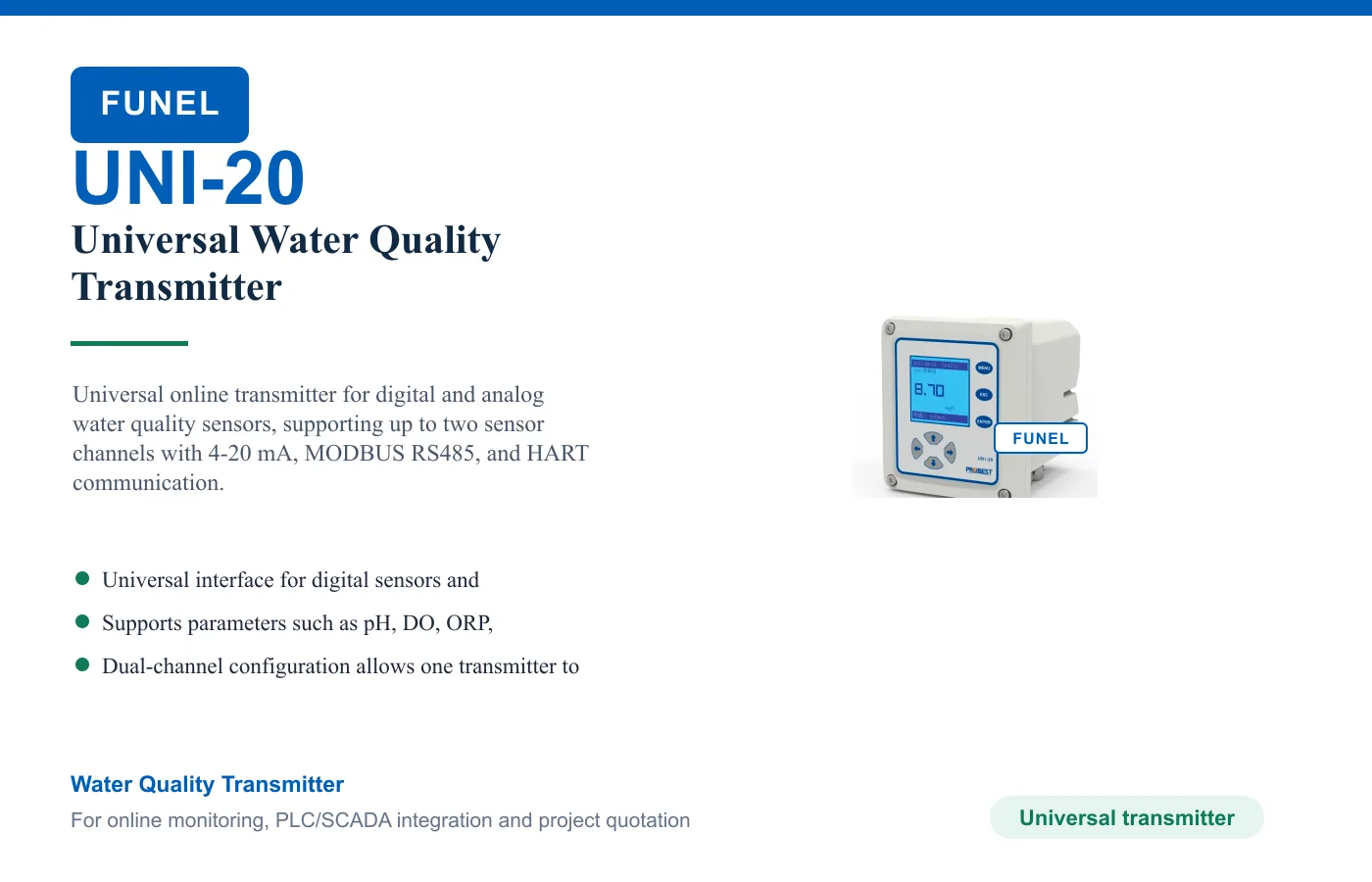 UNI-20 Universal Water Quality Transmitter