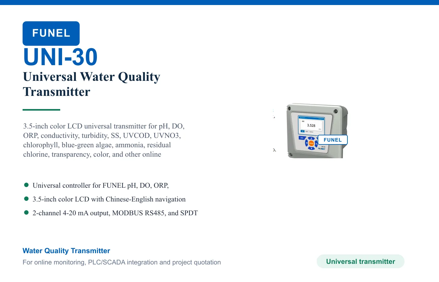 UNI-30 Universal Water Quality Transmitter